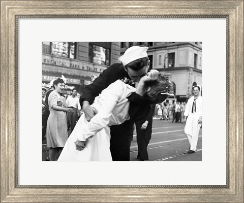 Framed Kissing the War Goodbye in Times Square, 1945 (detail) Print