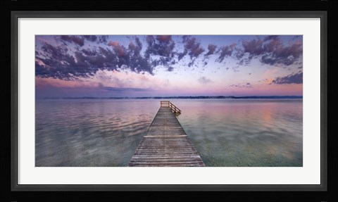 Framed Boat Ramp and Filigree Clouds, Bavaria, Germany Print
