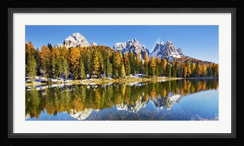 Framed Lago Antorno and Misurina, Dolomites, Italy Print