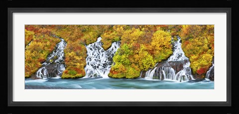 Framed Hraunfossar Waterfall, Iceland Print
