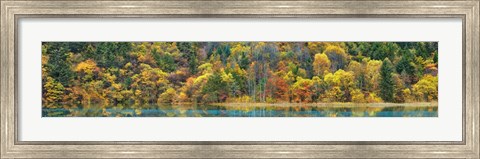 Framed Lake and Forest in Autumn, China Print