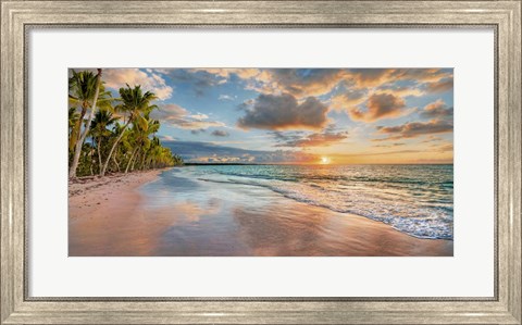 Framed Beach in Maui, Hawaii, at sunset Print