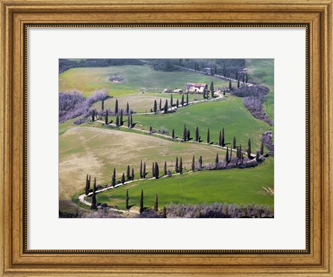 Framed Road near Montepulciano, Tuscany Print