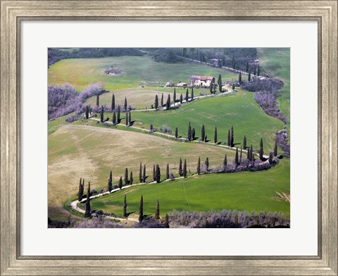 Framed Road near Montepulciano, Tuscany Print