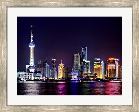 Framed Shanghai at Night Print