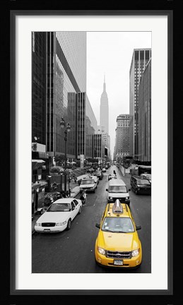 Framed Taxi in Manhattan, NYC Print