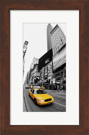 Framed Taxi in Times Square, NYC Print