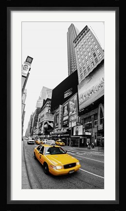 Framed Taxi in Times Square, NYC Print