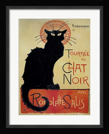 Framed Tournee Du Chat Noir (Yellow Background) Print