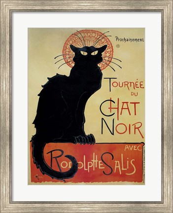 Framed Tournee Du Chat Noir (Yellow Background) Print