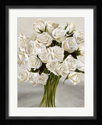 Framed Bouquet Blanc II Print