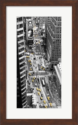 Framed Yellow Taxi in Times Square, NYC Print