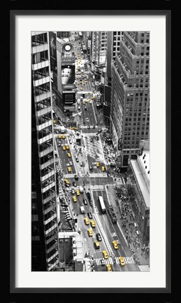 Framed Yellow Taxi in Times Square, NYC Print