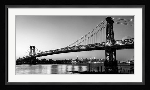 Framed Queensboro Bridge and Manhattan from Brooklyn, NYC Print