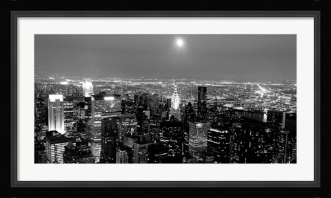 Framed Aerial View of Manhattan, NYC Print