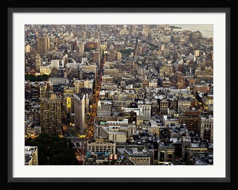 Framed Aerial View of Manhattan, NYC Print