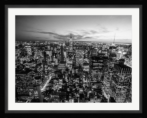 Framed Manhattan Skyline with the Empire State Building, NYC Print