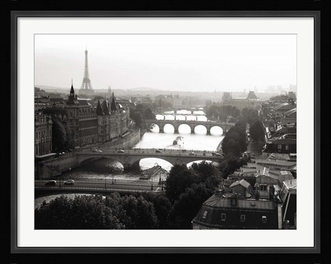 Framed Bridges over the Seine River, Paris 2 Print