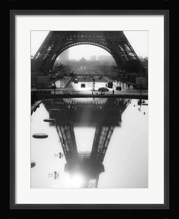 Framed Eiffel Tower Reflected, Paris Print