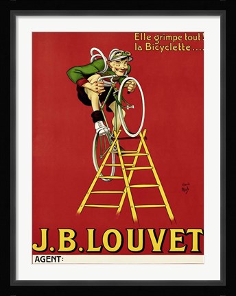 Framed Louvet Bicycles Print