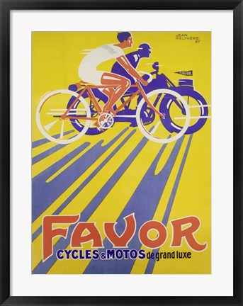 Framed Favor Cycles et Motos, 1927 Print