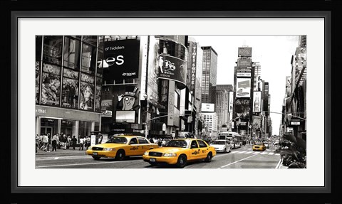 Framed Taxi in Times Square, NYC Print