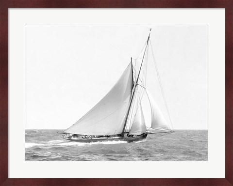 Framed Cutter Sailing on the Ocean, 1910 Print
