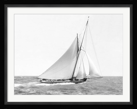 Framed Cutter Sailing on the Ocean, 1910 Print