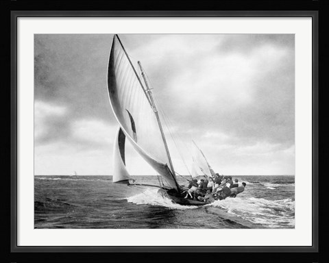 Framed Under sail, Sydney Harbour Print