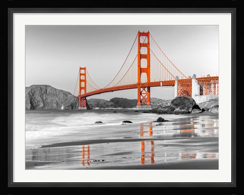 Framed Baker Beach and Golden Gate Bridge, San Francisco 1 Print