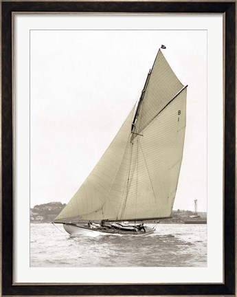Framed Victorian Sloop on Sydney Harbour Print