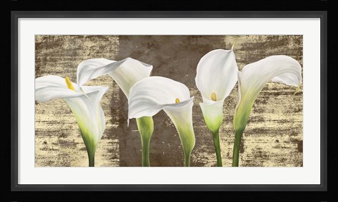 Framed Callas on Gold (mocca variation) Print