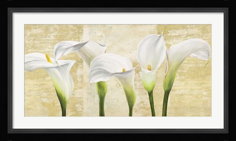 Framed Callas on Gold (neutral variation) Print