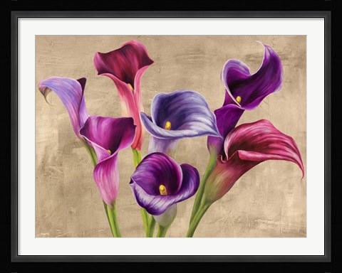 Framed Multi-colored Callas Print