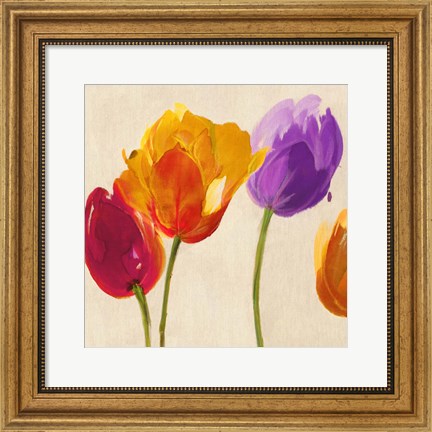Framed Tulips &amp; Colors (detail) Print