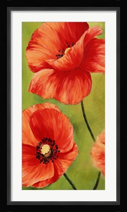 Framed Poppies in the Wind I Print