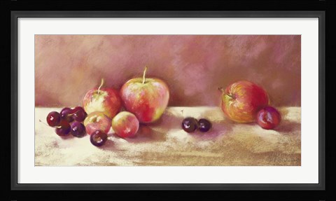 Framed Cherries and Apples (detail) Print