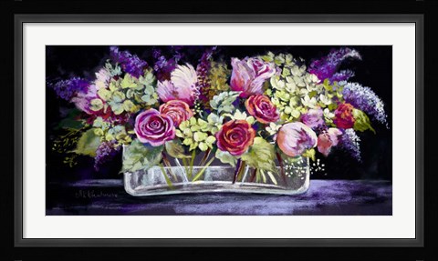 Framed Roses and Lilacs Print