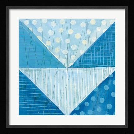 Framed Modern Americana IX Blue Print