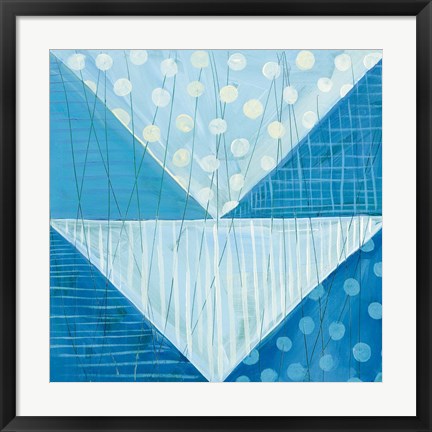 Framed Modern Americana IX Blue Print