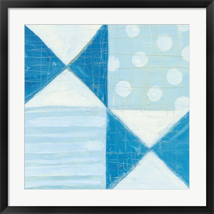 Framed Modern Americana V Blue Print