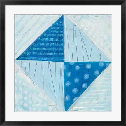 Framed Modern Americana VI Blue Print