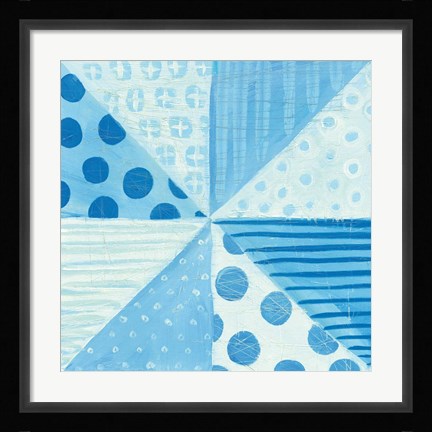 Framed Modern Americana VIII Blue Print