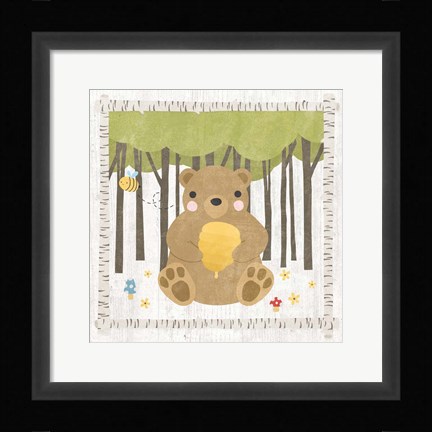 Framed Woodland Hideaway Bear Print