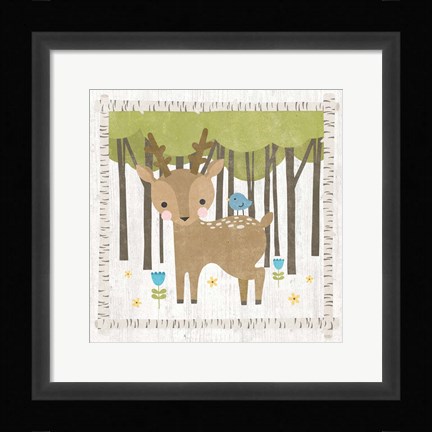 Framed Woodland Hideaway Deer Print