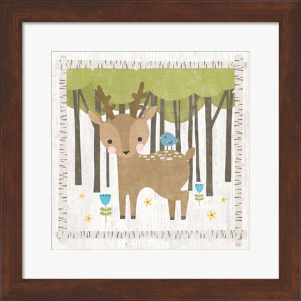 Framed Woodland Hideaway Deer Print