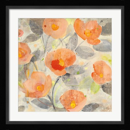 Framed Poppy Garden II Print