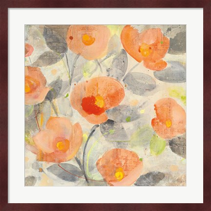 Framed Poppy Garden II Print