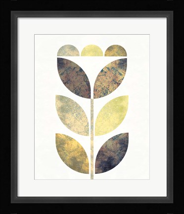 Framed Golden Flower I Print