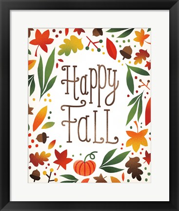 Framed Harvest Time Happy Fall Print